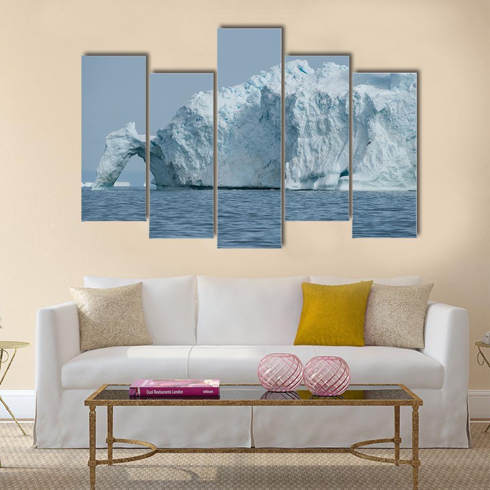 Iceberg Floating In Disko Bay Canvas Wall Art-5 Pop-Gallery Wrap-47" x 32"-Tiaracle