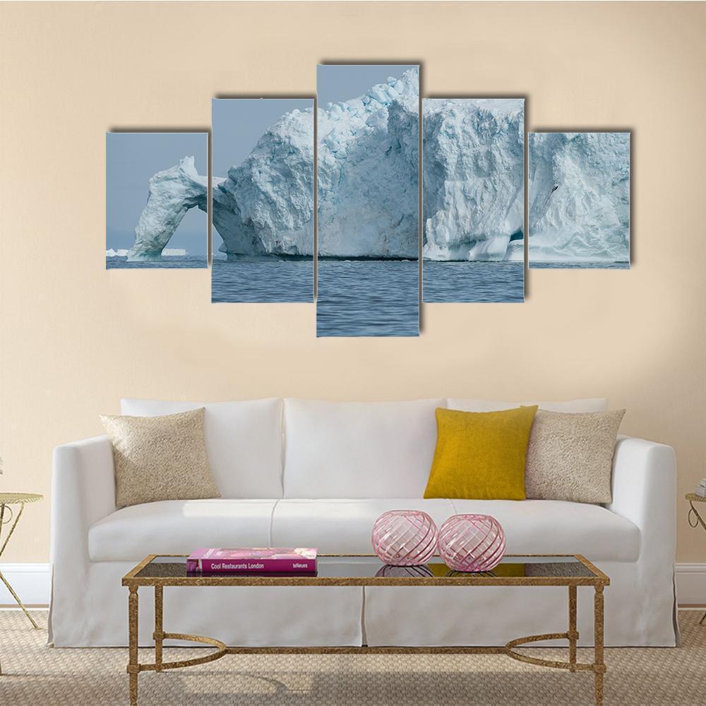 Iceberg Floating In Disko Bay Canvas Wall Art-5 Star-Gallery Wrap-62" x 32"-Tiaracle