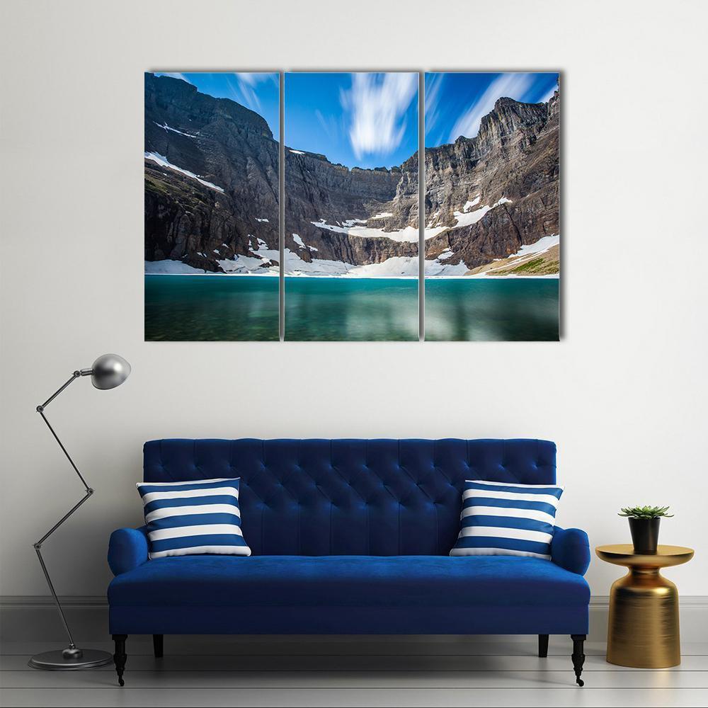 Iceberg Lake Canvas Wall Art-3 Horizontal-Gallery Wrap-37" x 24"-Tiaracle