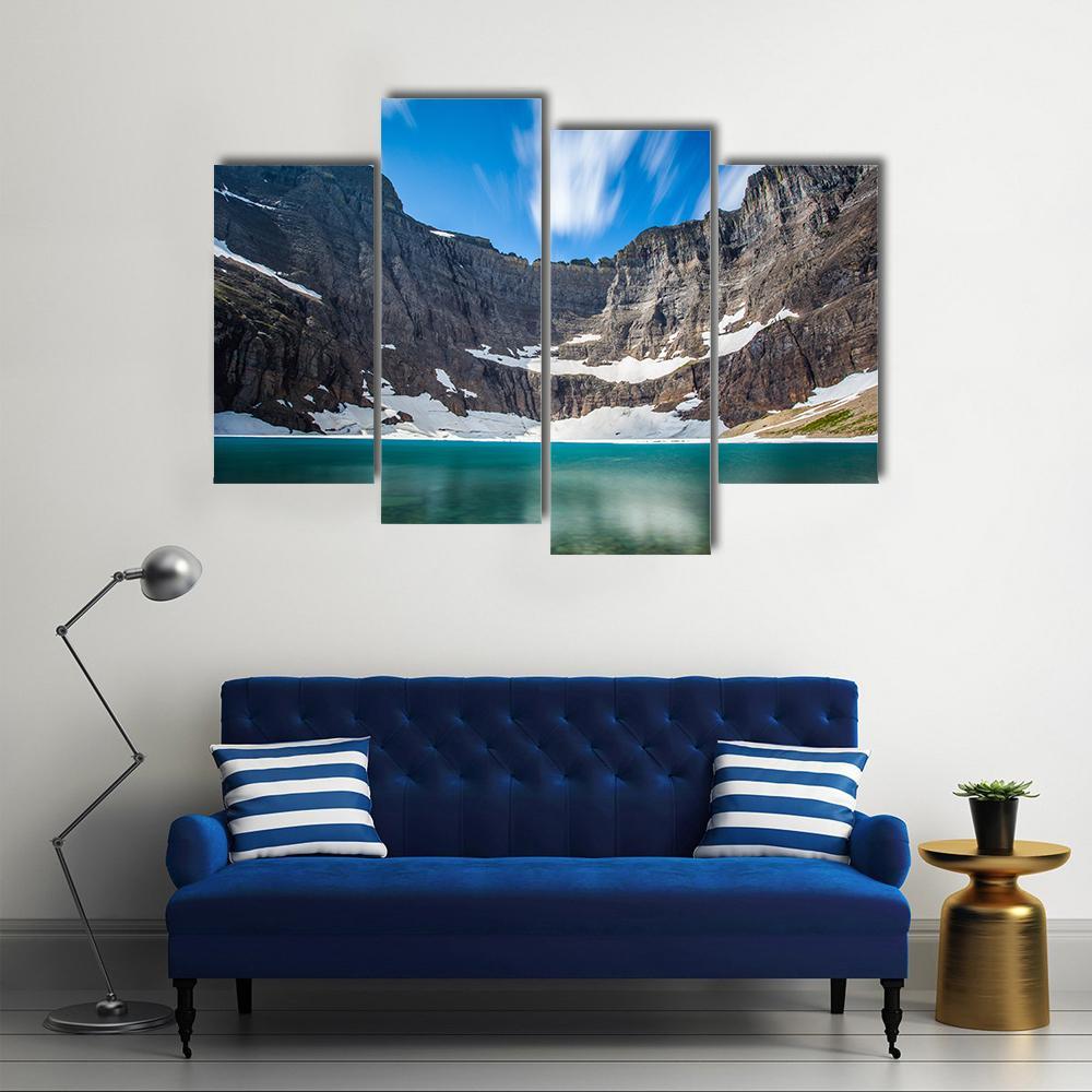 Iceberg Lake Canvas Wall Art-4 Pop-Gallery Wrap-50" x 32"-Tiaracle