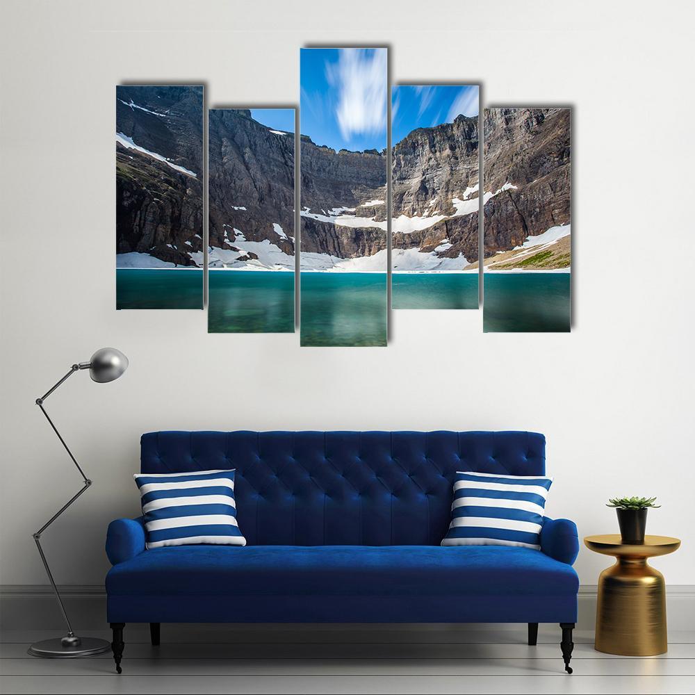 Iceberg Lake Canvas Wall Art-5 Pop-Gallery Wrap-47" x 32"-Tiaracle