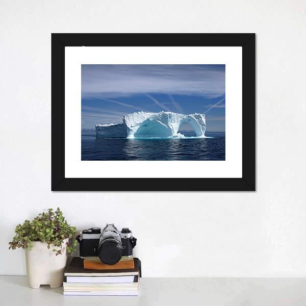 Iceberg Off The Coast Of Greenland Canvas Wall Art-1 Piece-Framed Print-20" x 16"-Tiaracle