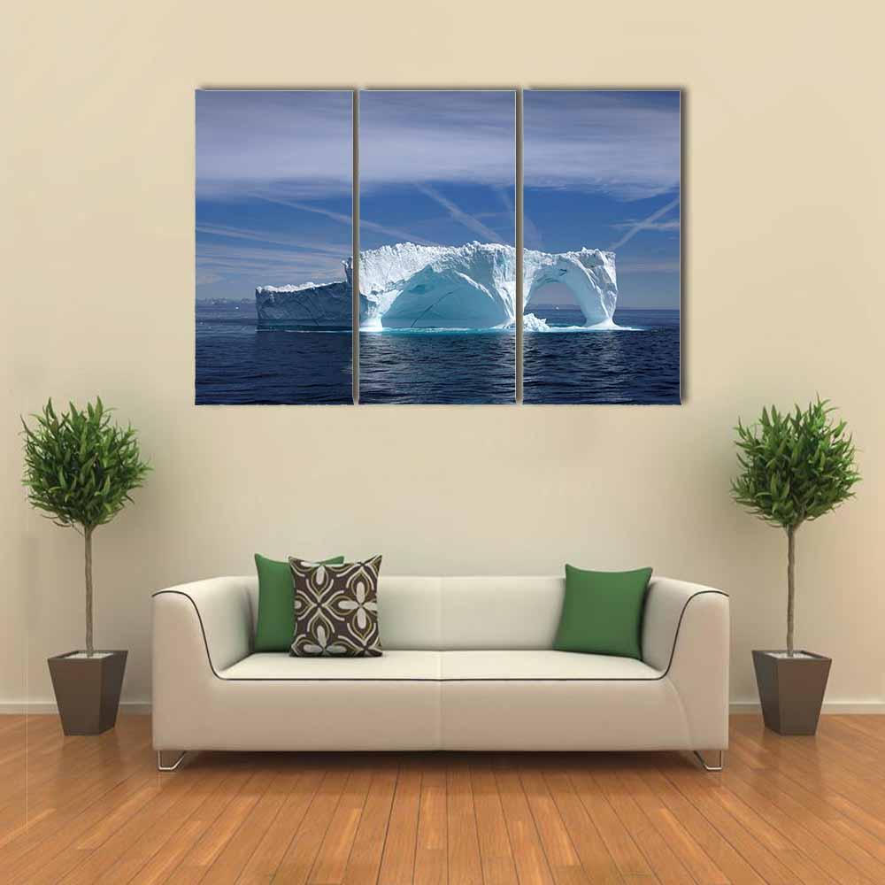 Iceberg Off The Coast Of Greenland Canvas Wall Art-3 Horizontal-Gallery Wrap-25" x 16"-Tiaracle