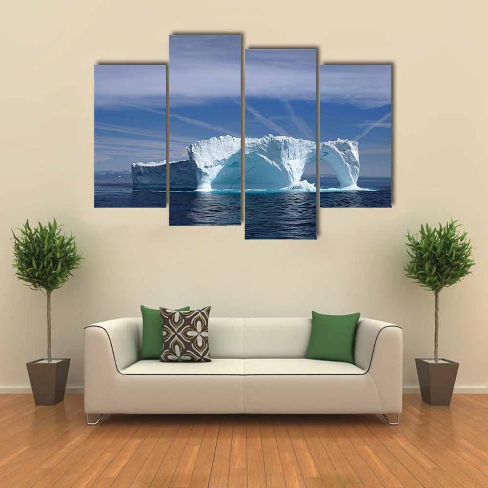 Iceberg Off The Coast Of Greenland Canvas Wall Art-4 Pop-Gallery Wrap-34" x 20"-Tiaracle
