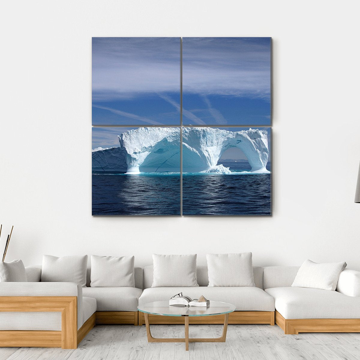 Iceberg Off The Coast Of Greenland Canvas Wall Art-4 Square-Gallery Wrap-17" x 17"-Tiaracle