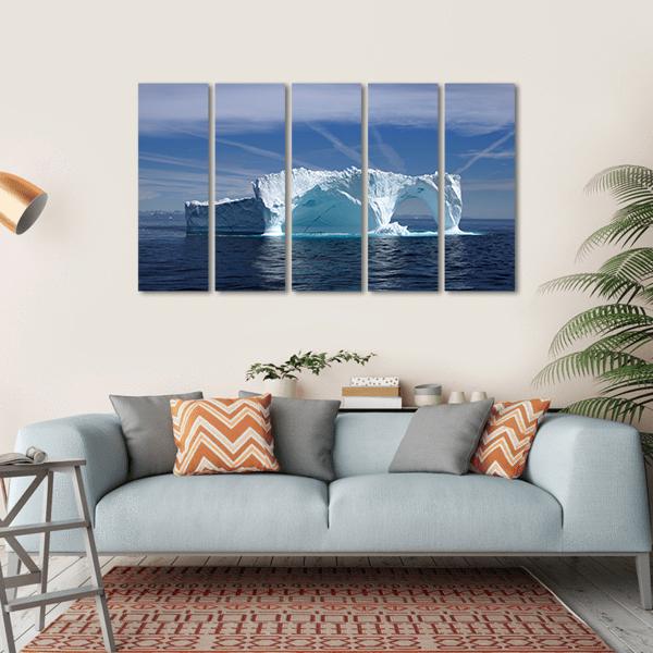 Iceberg Off The Coast Of Greenland Canvas Wall Art-5 Horizontal-Gallery Wrap-22" x 12"-Tiaracle