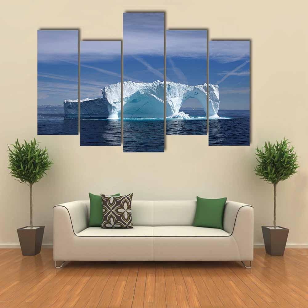Iceberg Off The Coast Of Greenland Canvas Wall Art-5 Pop-Gallery Wrap-32" x 21"-Tiaracle