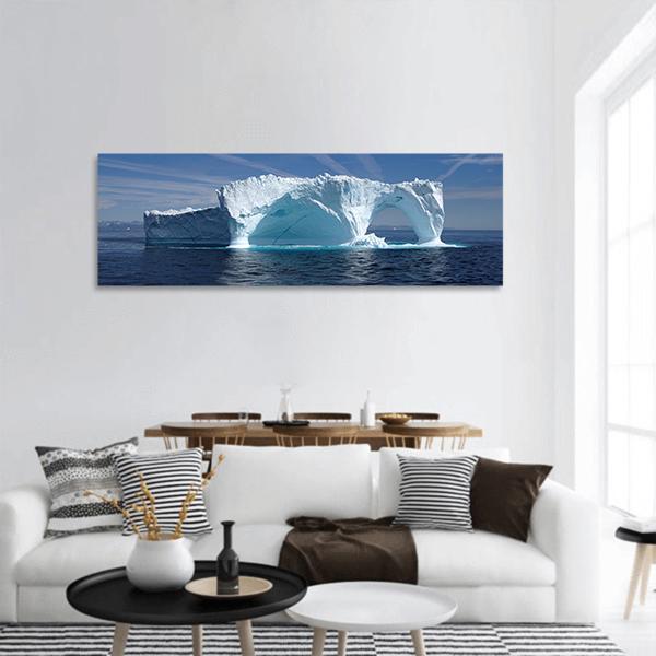 Iceberg Off The Coast Of Greenland Panoramic Canvas Wall Art-3 Piece-25" x 08"-Tiaracle