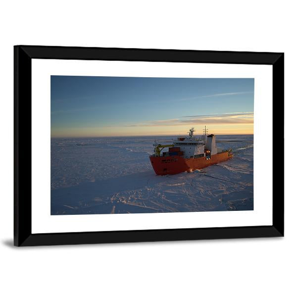 Icebreaker In Antarctic Canvas Wall Art-5 Horizontal-Gallery Wrap-22" x 12"-Tiaracle