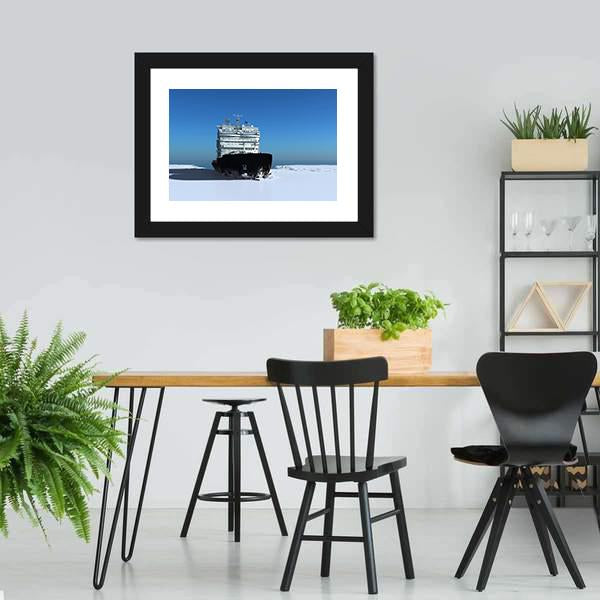 Icebreaker Ship On The Ice Canvas Wall Art-5 Horizontal-Gallery Wrap-22" x 12"-Tiaracle