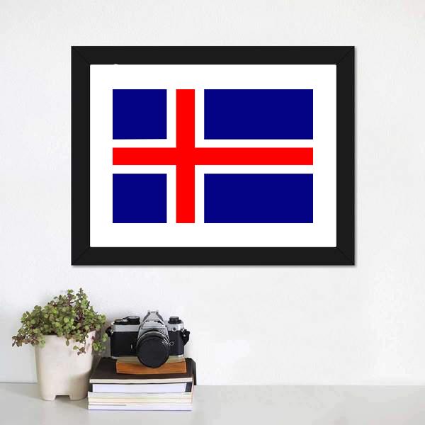 Iceland Flag Canvas Wall Art-1 Piece-Framed Print-20" x 16"-Tiaracle