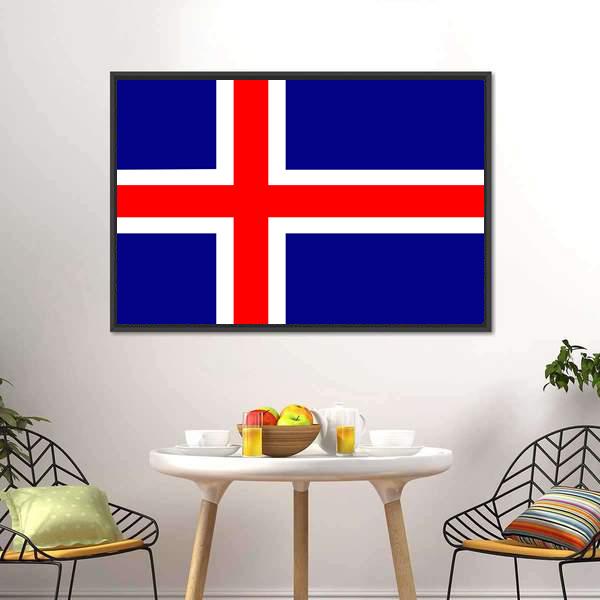 Iceland Flag Canvas Wall Art-5 Horizontal-Gallery Wrap-22" x 12"-Tiaracle