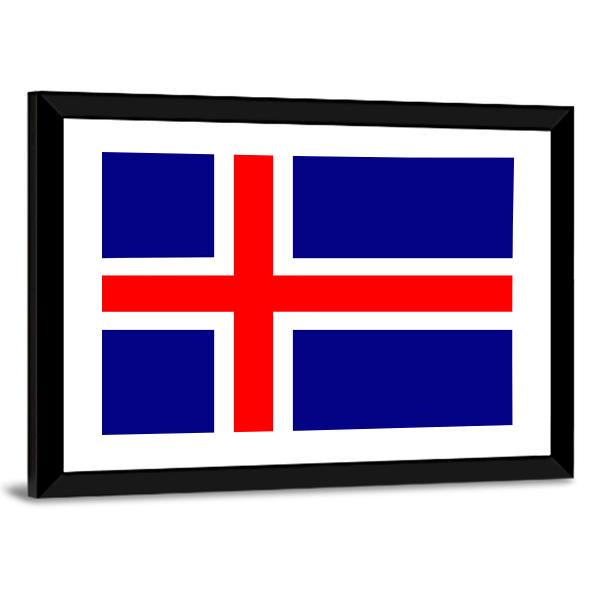 Iceland Flag Canvas Wall Art-5 Horizontal-Gallery Wrap-22" x 12"-Tiaracle