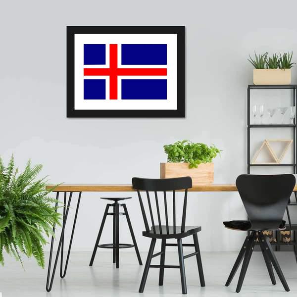 Iceland Flag Canvas Wall Art-5 Horizontal-Gallery Wrap-22" x 12"-Tiaracle