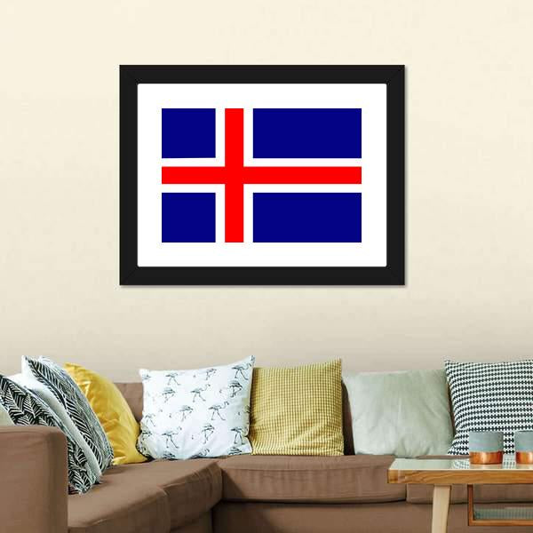Iceland Flag Canvas Wall Art-5 Horizontal-Gallery Wrap-22" x 12"-Tiaracle