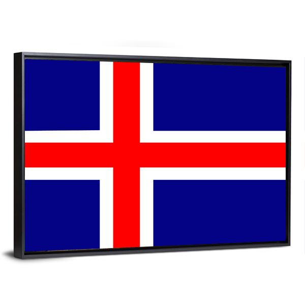 Iceland Flag Canvas Wall Art-5 Horizontal-Gallery Wrap-22" x 12"-Tiaracle