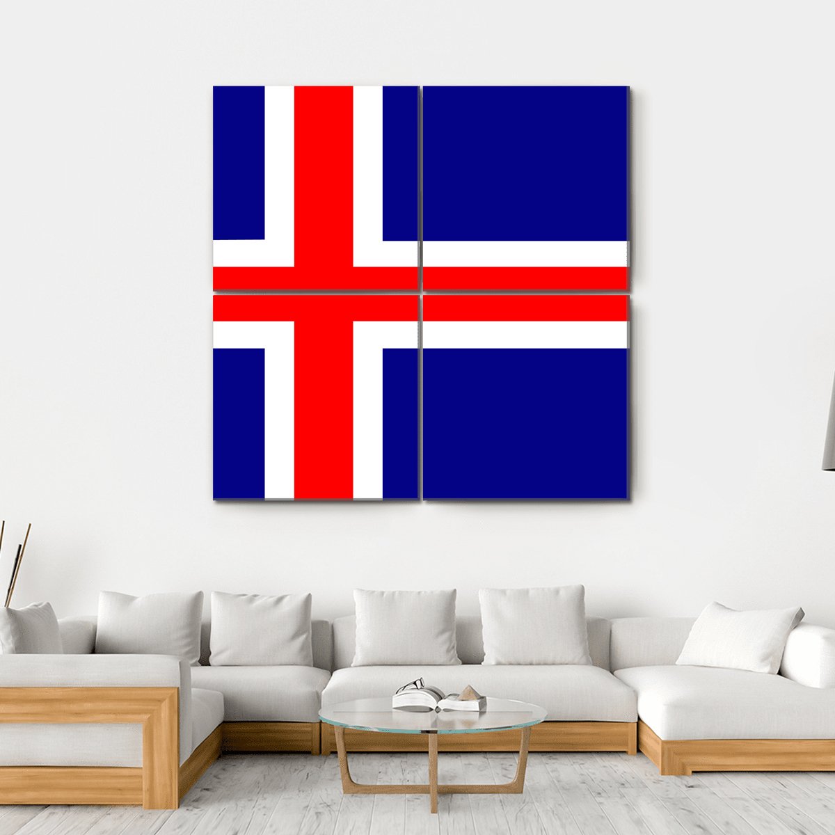 Iceland Flag Canvas Wall Art-4 Square-Gallery Wrap-17" x 17"-Tiaracle