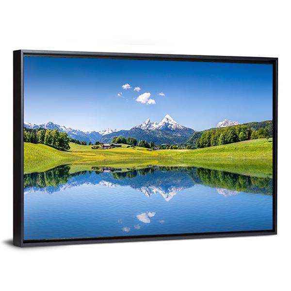 Idyllic Landscape In Summer Canvas Wall Art-3 Horizontal-Gallery Wrap-25" x 16"-Tiaracle