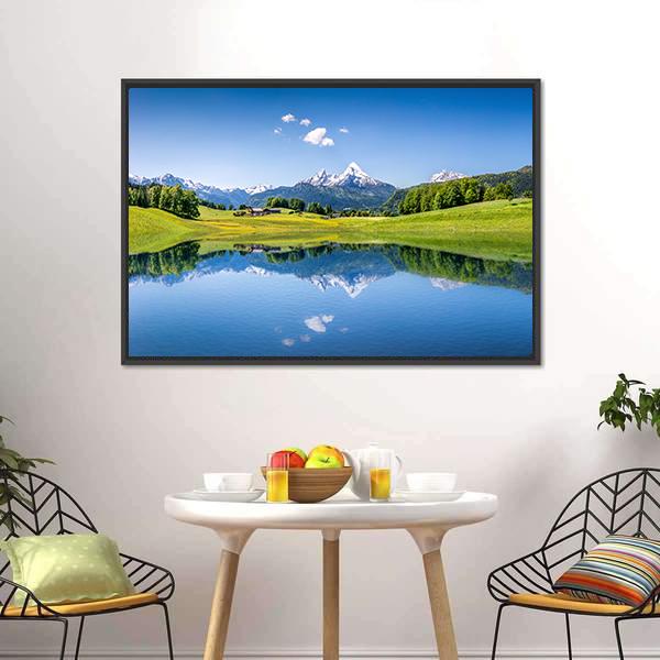 Idyllic Landscape In Summer Canvas Wall Art-3 Horizontal-Gallery Wrap-25" x 16"-Tiaracle