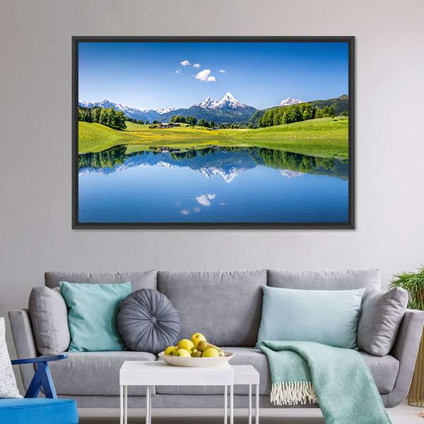 Idyllic Landscape In Summer Canvas Wall Art-3 Horizontal-Gallery Wrap-25" x 16"-Tiaracle