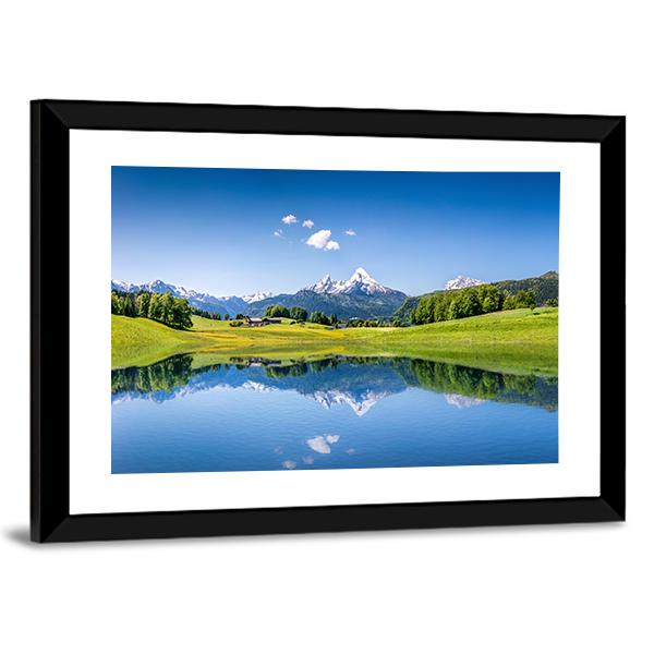 Idyllic Landscape In Summer Canvas Wall Art-3 Horizontal-Gallery Wrap-25" x 16"-Tiaracle