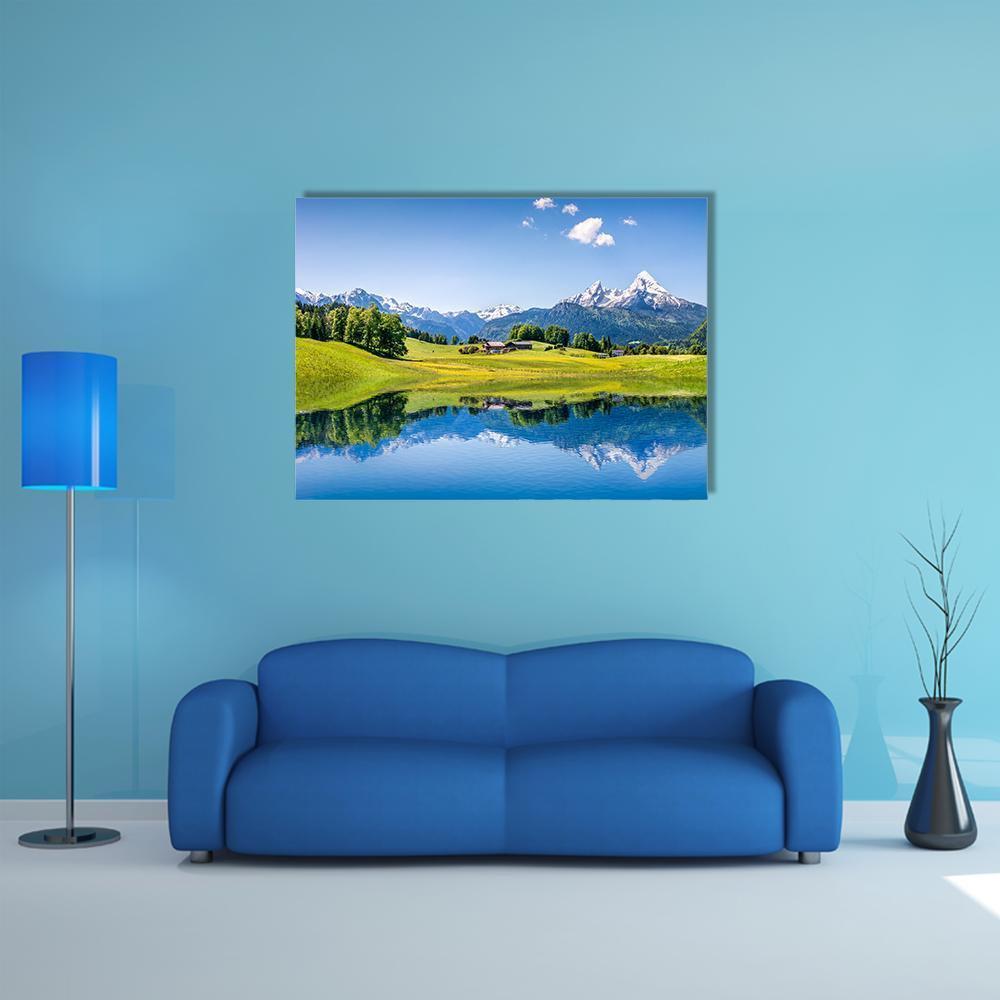 Idyllic Landscape In Summer Canvas Wall Art-1 Piece-Gallery Wrap-48" x 32"-Tiaracle