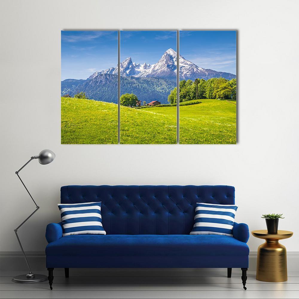 Idyllic Landscape In The Alps Canvas Wall Art-3 Horizontal-Gallery Wrap-37" x 24"-Tiaracle