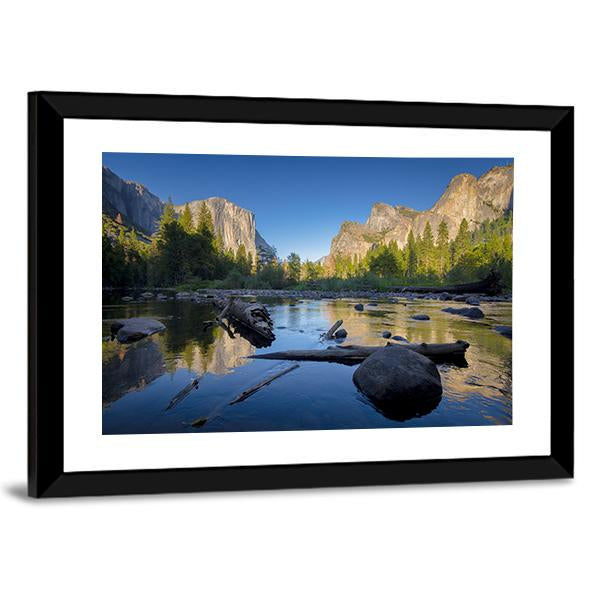 Idyllic Merced River Canvas Wall Art-3 Horizontal-Gallery Wrap-25" x 16"-Tiaracle