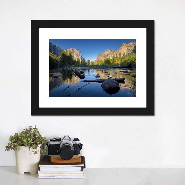 Idyllic Merced River Canvas Wall Art-3 Horizontal-Gallery Wrap-25" x 16"-Tiaracle