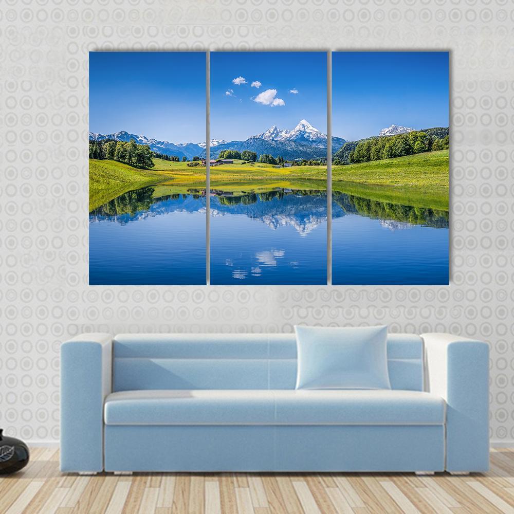 Idyllic Summer Landscape Canvas Wall Art-3 Horizontal-Gallery Wrap-37" x 24"-Tiaracle