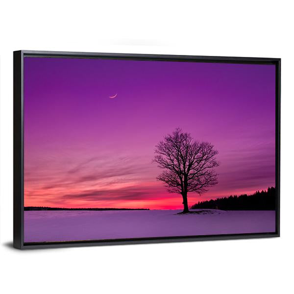 Idyllic Sunset In Field Canvas Wall Art-3 Horizontal-Gallery Wrap-25" x 16"-Tiaracle