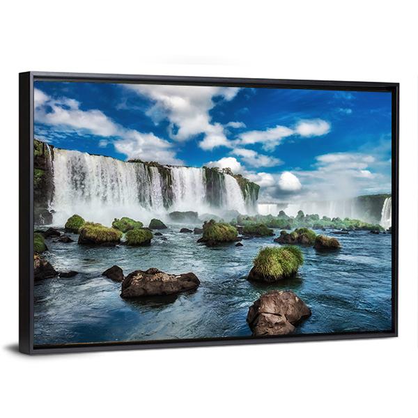 Iguacu Falls In Brazil Canvas Wall Art-3 Horizontal-Gallery Wrap-25" x 16"-Tiaracle