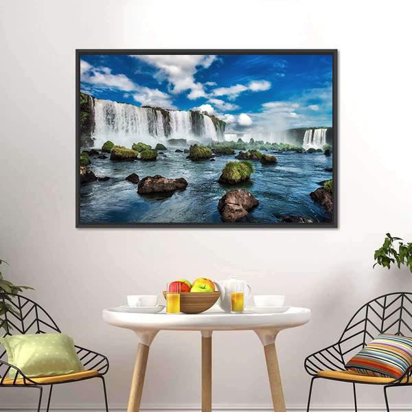 Iguacu Falls In Brazil Canvas Wall Art-5 Horizontal-Gallery Wrap-22" x 12"-Tiaracle