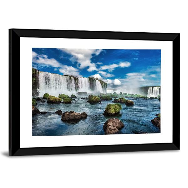 Iguacu Falls In Brazil Canvas Wall Art-3 Horizontal-Gallery Wrap-25" x 16"-Tiaracle