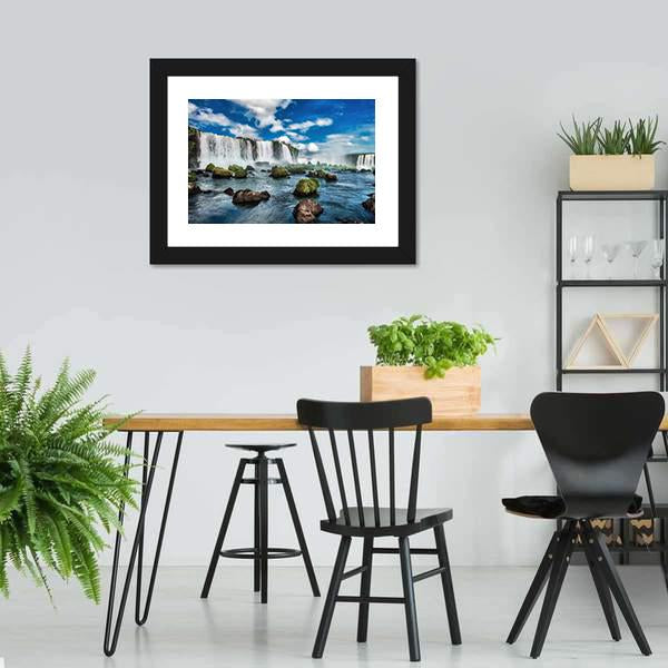 Iguacu Falls In Brazil Canvas Wall Art-5 Horizontal-Gallery Wrap-22" x 12"-Tiaracle