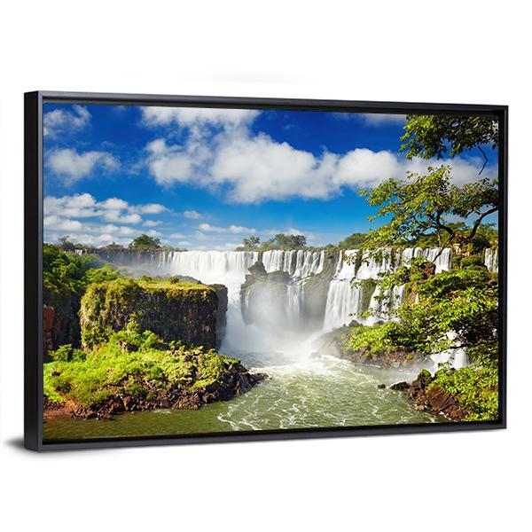 Iguassu Falls Canvas Wall Art-3 Horizontal-Gallery Wrap-25" x 16"-Tiaracle