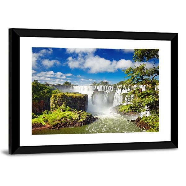 Iguassu Falls Canvas Wall Art-3 Horizontal-Gallery Wrap-25" x 16"-Tiaracle