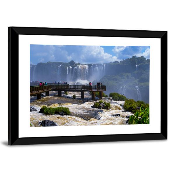 Iguassu Falls In Brazil Canvas Wall Art-3 Horizontal-Gallery Wrap-25" x 16"-Tiaracle