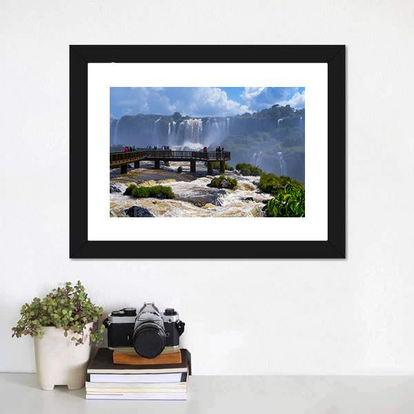Iguassu Falls In Brazil Canvas Wall Art-3 Horizontal-Gallery Wrap-25" x 16"-Tiaracle