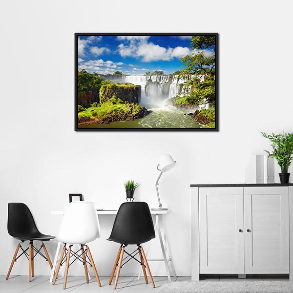 Iguassu Falls Canvas Wall Art-5 Horizontal-Gallery Wrap-22" x 12"-Tiaracle