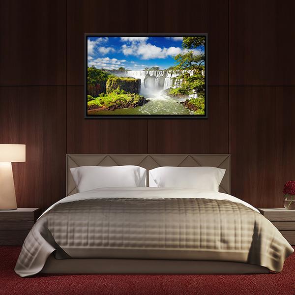 Iguassu Falls Canvas Wall Art-5 Horizontal-Gallery Wrap-22" x 12"-Tiaracle