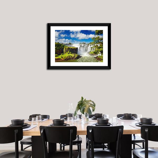 Iguassu Falls Canvas Wall Art-5 Horizontal-Gallery Wrap-22" x 12"-Tiaracle