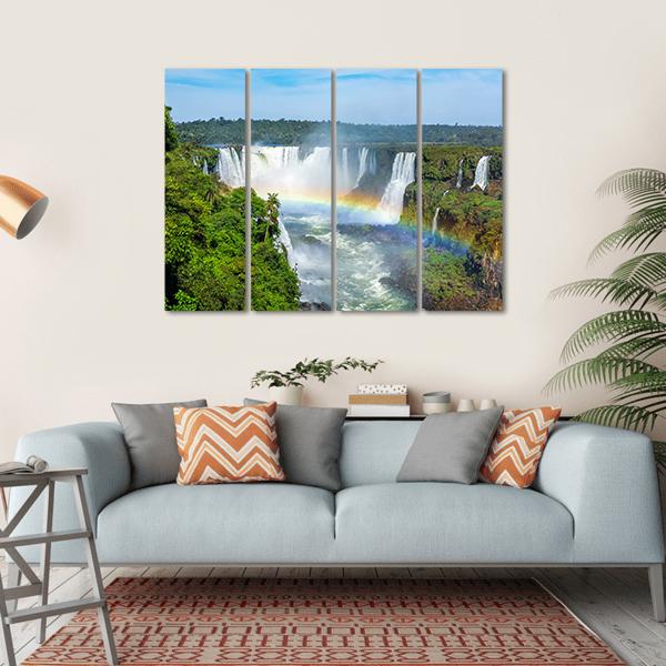 Iguazu Falls Canvas Wall Art-4 Horizontal-Gallery Wrap-34&quot; x 24&quot;-Tiaracle