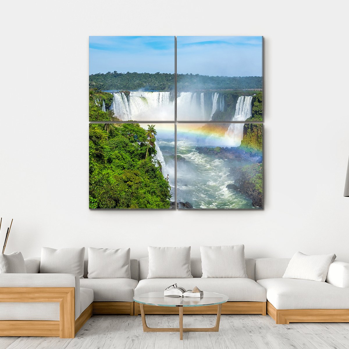 Iguazu Falls Canvas Wall Art-4 Square-Gallery Wrap-17" x 17"-Tiaracle