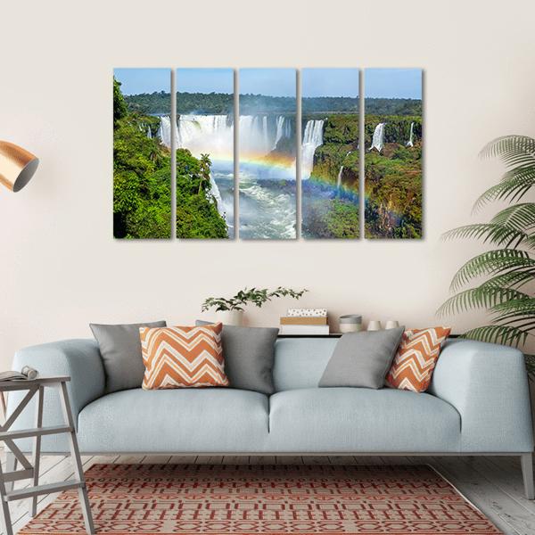 Iguazu Falls Canvas Wall Art-5 Horizontal-Gallery Wrap-22&quot; x 12&quot;-Tiaracle