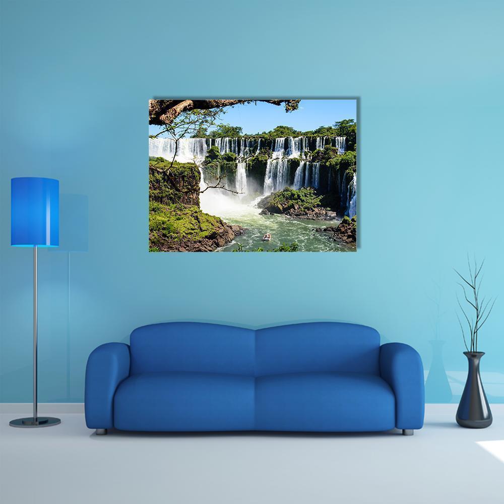 Iguazu Falls From Argentina Canvas Wall Art-5 Horizontal-Gallery Wrap-22" x 12"-Tiaracle