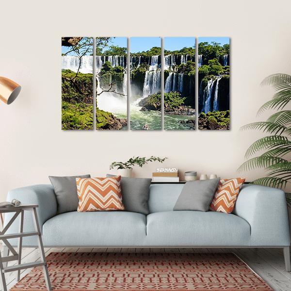 Iguazu Falls From Argentina Canvas Wall Art-5 Horizontal-Gallery Wrap-22" x 12"-Tiaracle