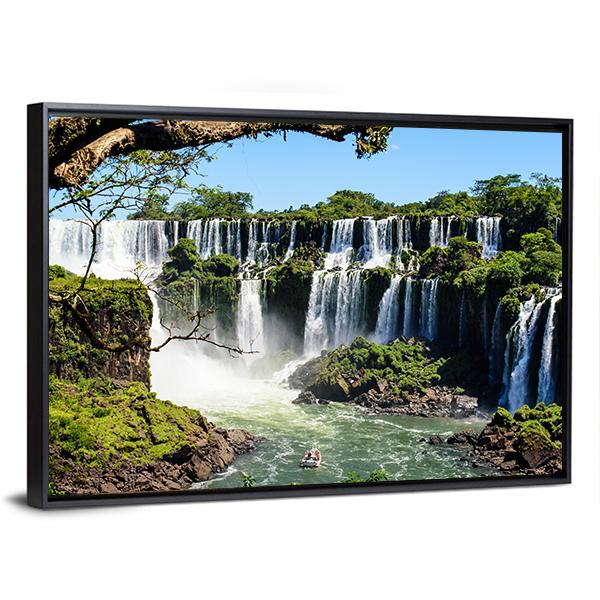 Iguazu Falls From Argentina Canvas Wall Art-3 Horizontal-Gallery Wrap-25" x 16"-Tiaracle