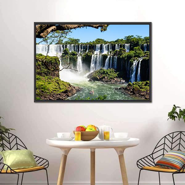 Iguazu Falls From Argentina Canvas Wall Art-3 Horizontal-Gallery Wrap-25" x 16"-Tiaracle