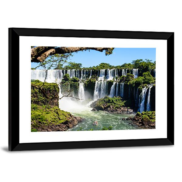 Iguazu Falls From Argentina Canvas Wall Art-3 Horizontal-Gallery Wrap-25" x 16"-Tiaracle